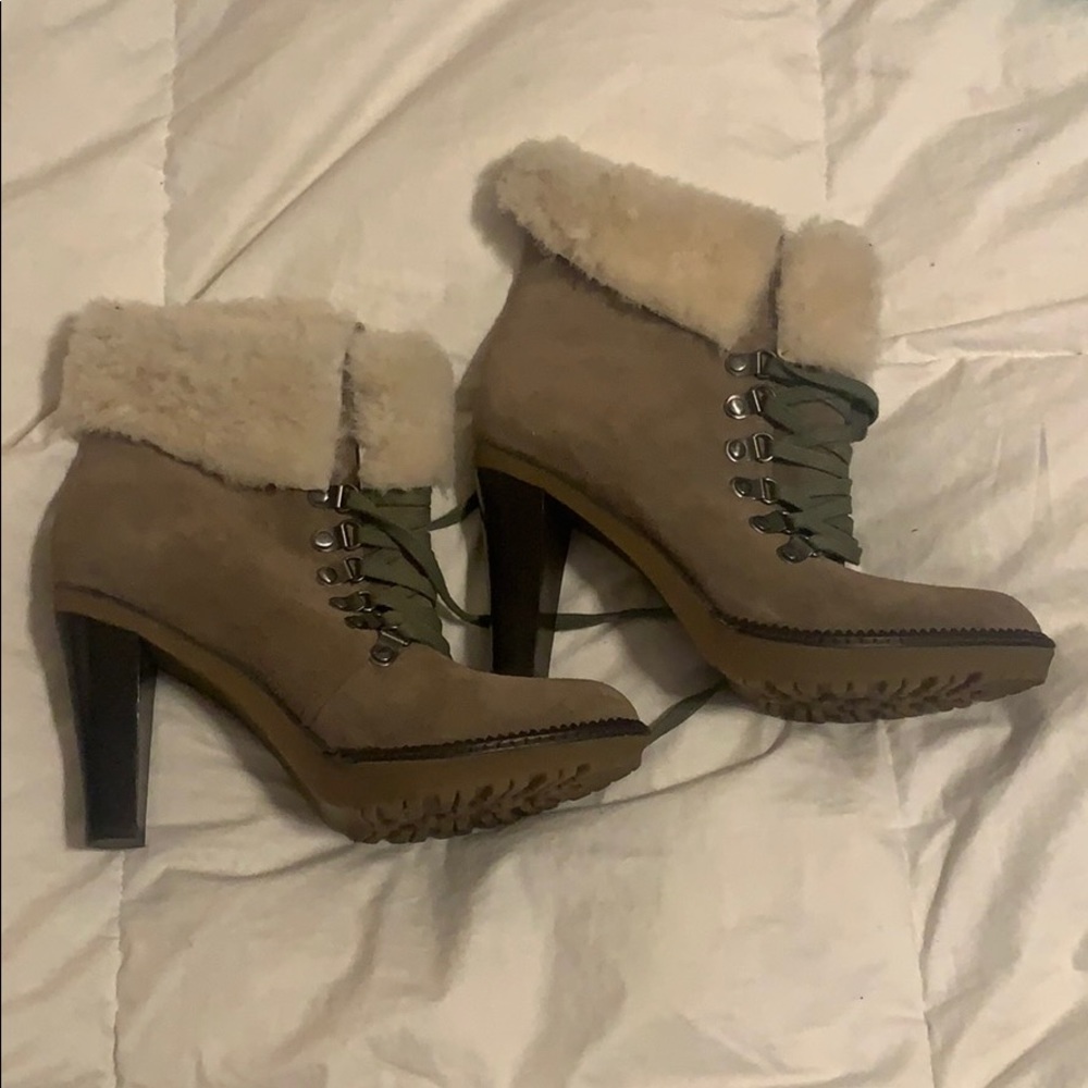 Via Spiga Suede Bootie with fur